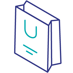 Second party data shopping bag icon